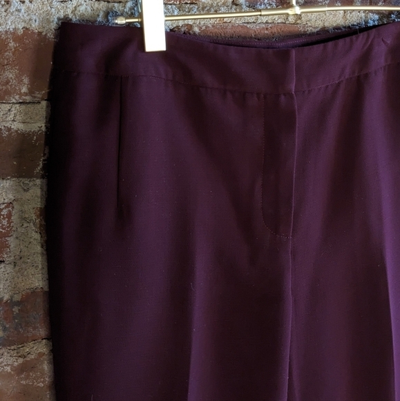 Larry Levine Classics Size 4 Burgundy Wide Leg Fully‎ Lined Pants - Picture 2 of 7